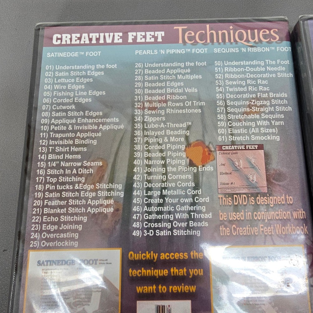 Creative Feet Special 2 Sewing Accessory W/ Snap-on Adapters & 2 DVD's Bernina - Picture 4 of 12
